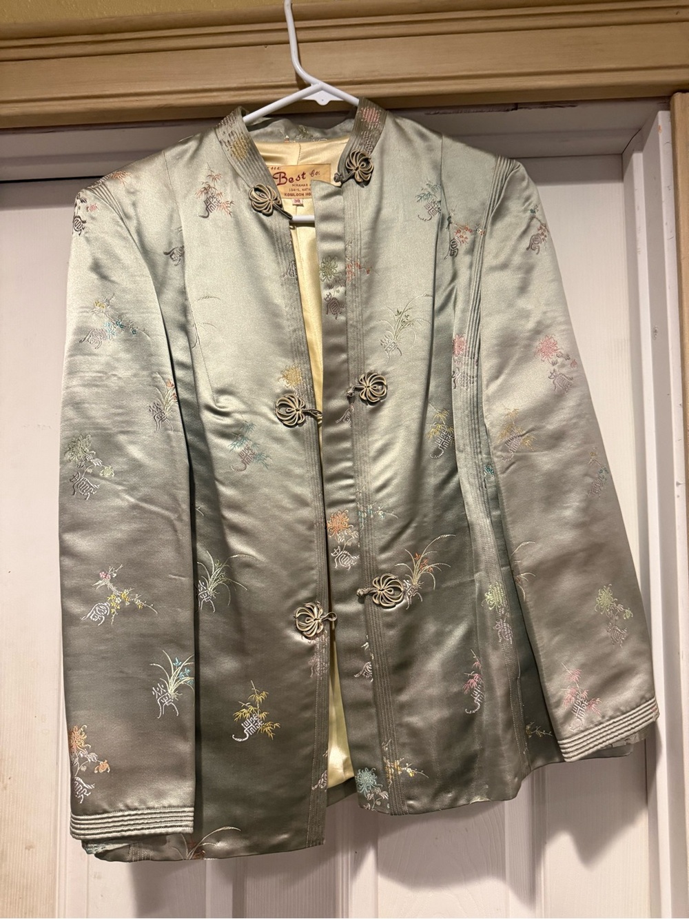 RARE The Best Co. Miramar Arcade HK Sz. 38 Embroidered Jacket - Sage Green
